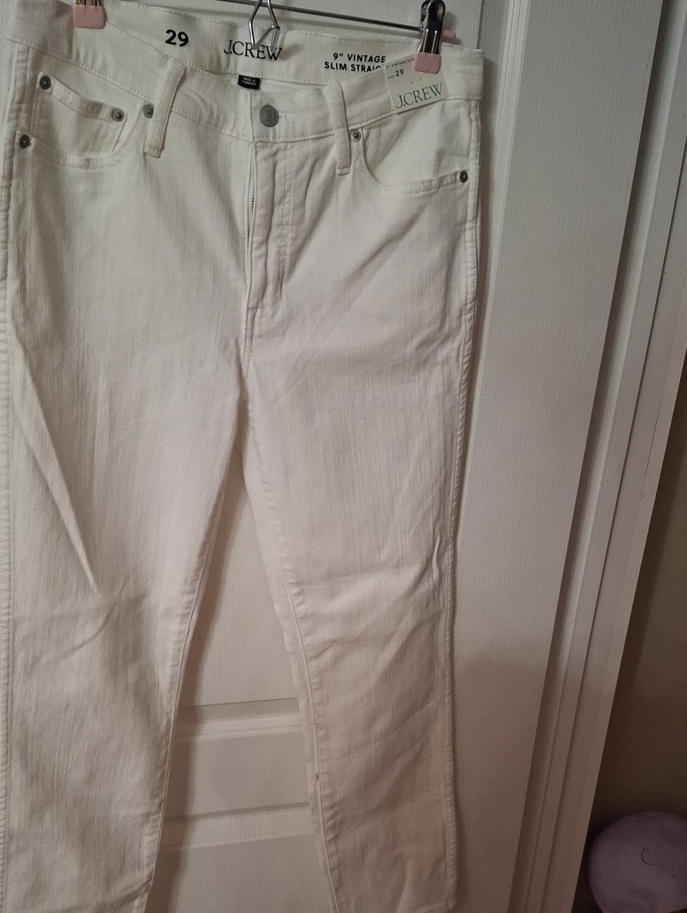 J.Crew White 9” Vintage Slim Straight Jeans – Size 29  NWT